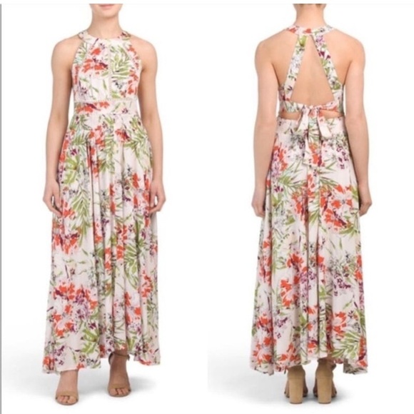 NWT Abel The Label Colorful Abstract Halter Maxi Dress Size Small - Picture 14 of 14